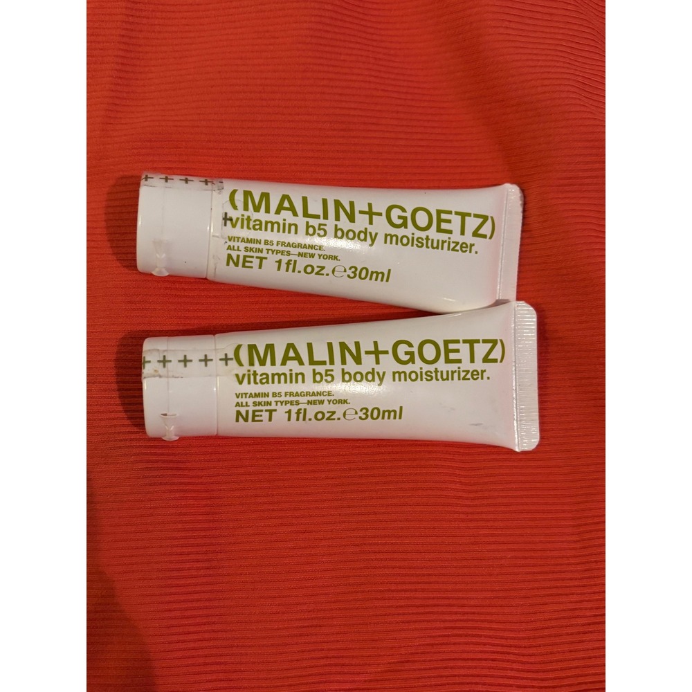 Lot of 2 Malin + Goetz Vitamin B5 Body Moisturizer Travel Size 1oz 30ml Each